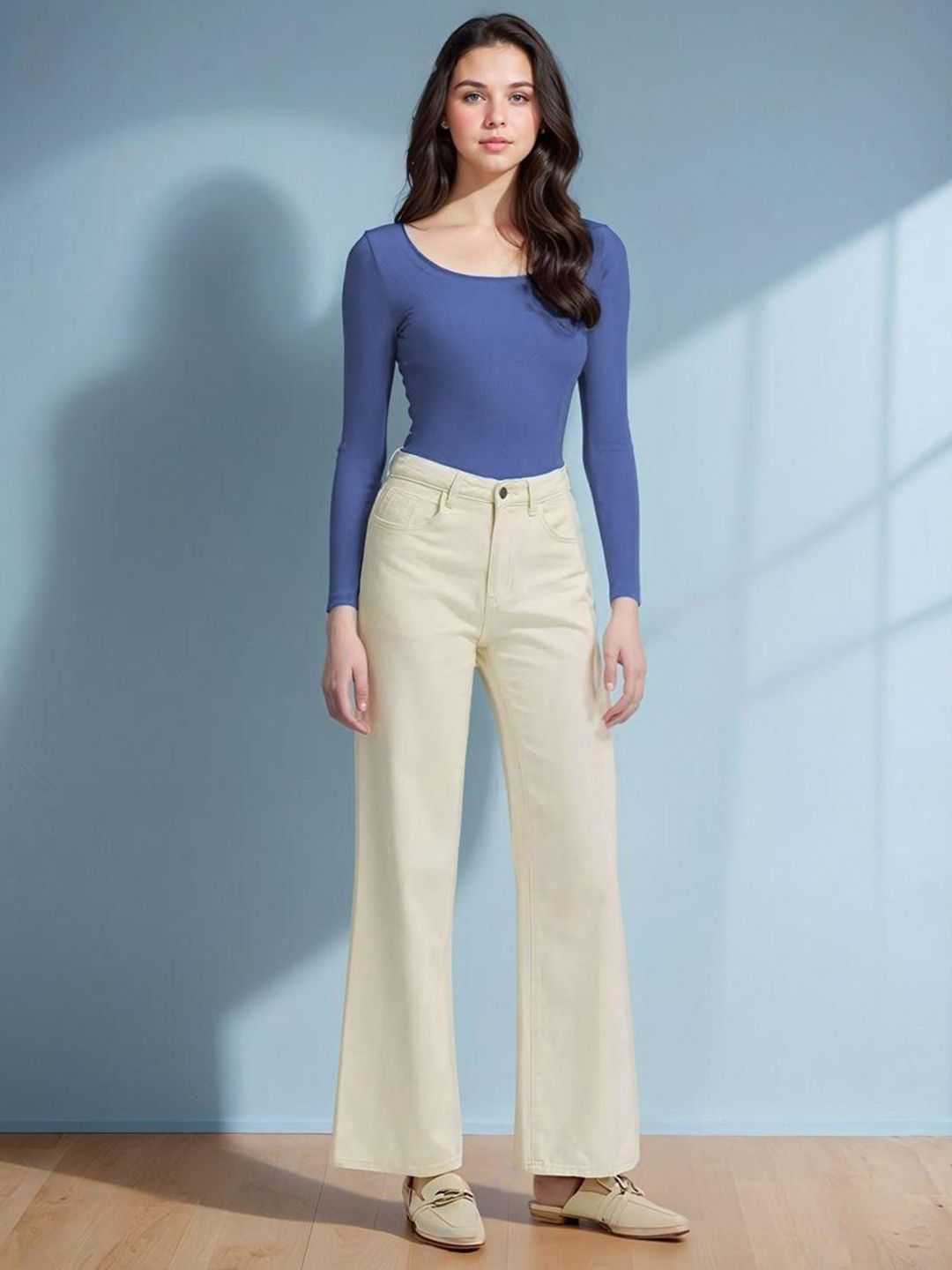 Kotty Women Solid Long Sleeves Fitted Top