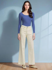 Kotty Women Solid Long Sleeves Fitted Top