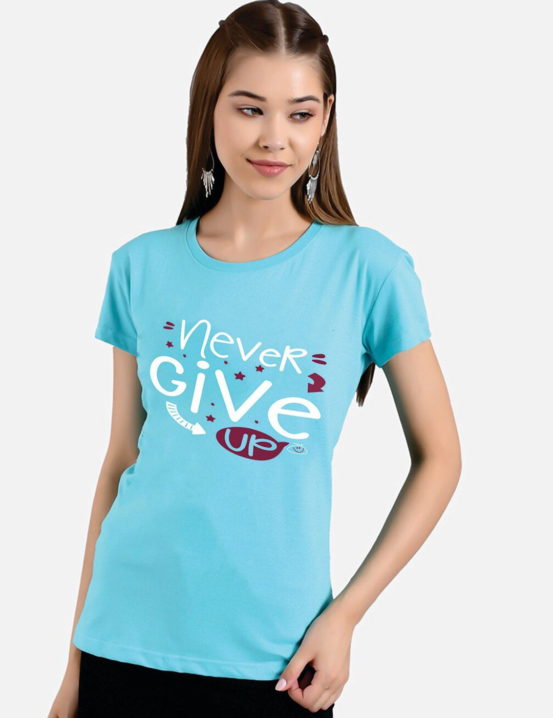 Kotty Typography Printed Round Neck T-shirt