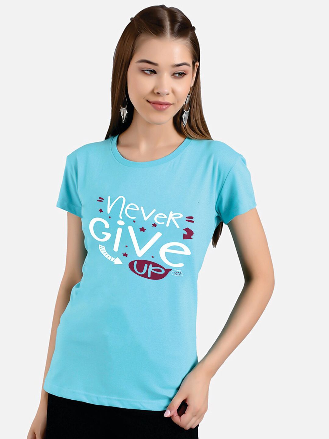 Kotty Typography Printed Round Neck T-shirt