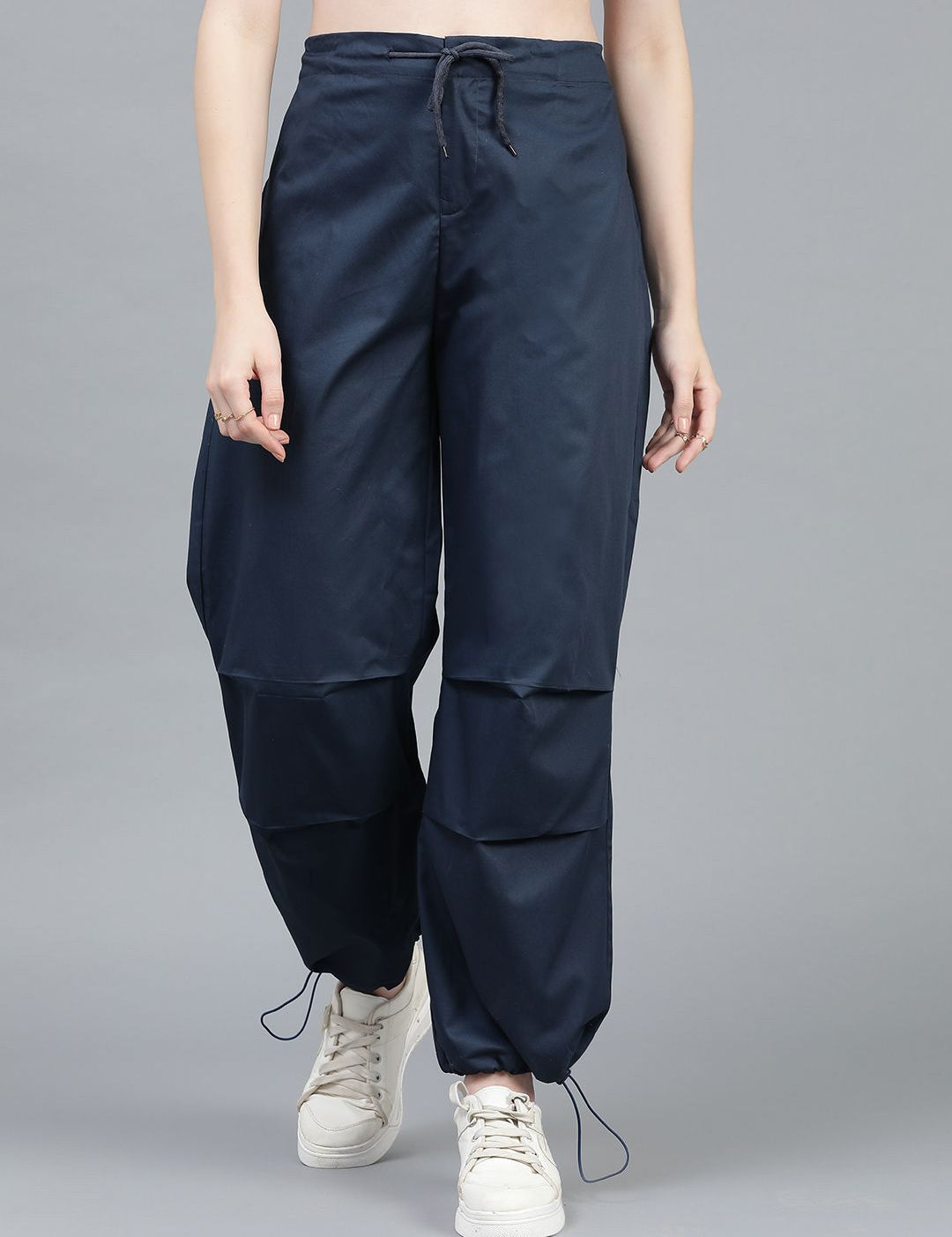 Kotty Women High-Rise Easy Wash Cotton Cargos Trousers