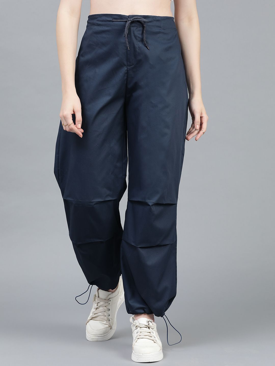 Kotty Women High-Rise Easy Wash Cotton Cargos Trousers