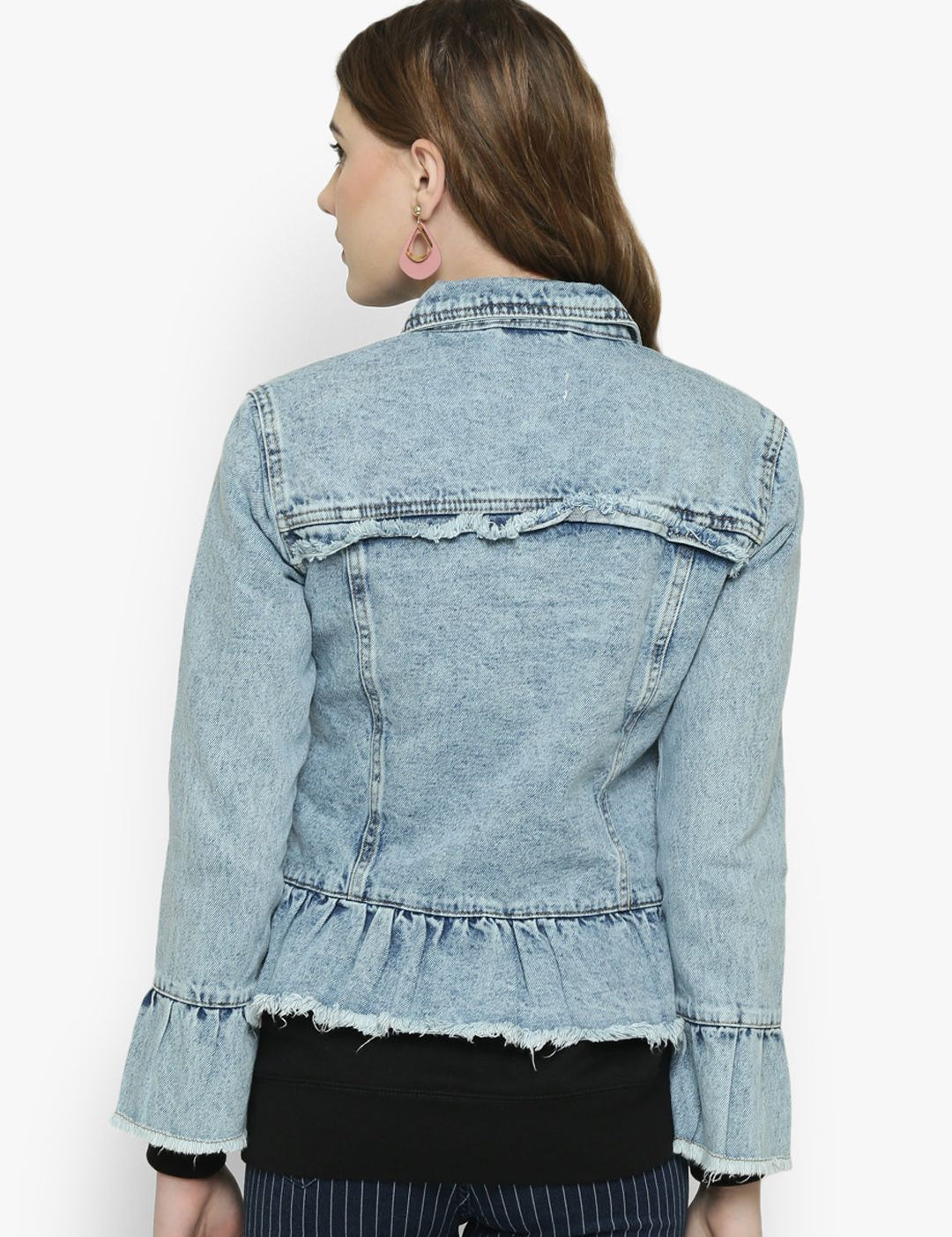 Kotty Women Blue Solid Denim Jacket