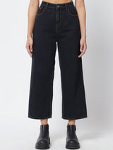 Kotty Women Black Jean Wide Leg High-Rise Stretchable Jeans