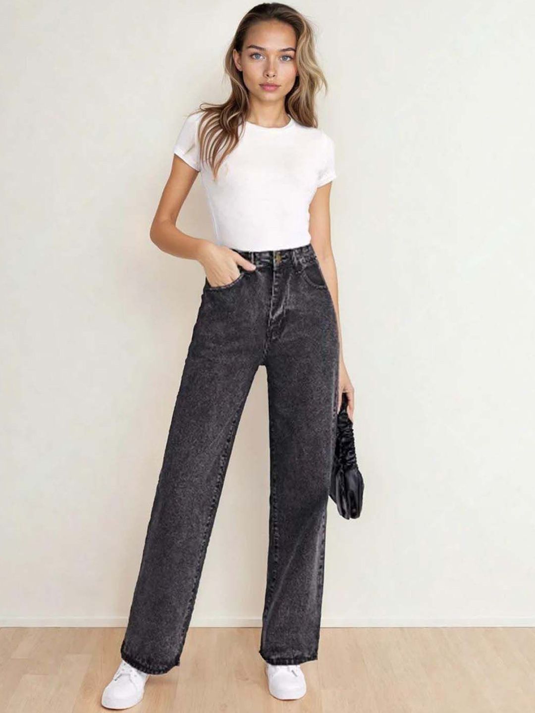 Kotty Women Straight Fit High-Rise Stretchable Jeans