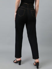 Kotty Women Straight Fit High-Rise Highly Distressed Cotton Stretchable Jeans