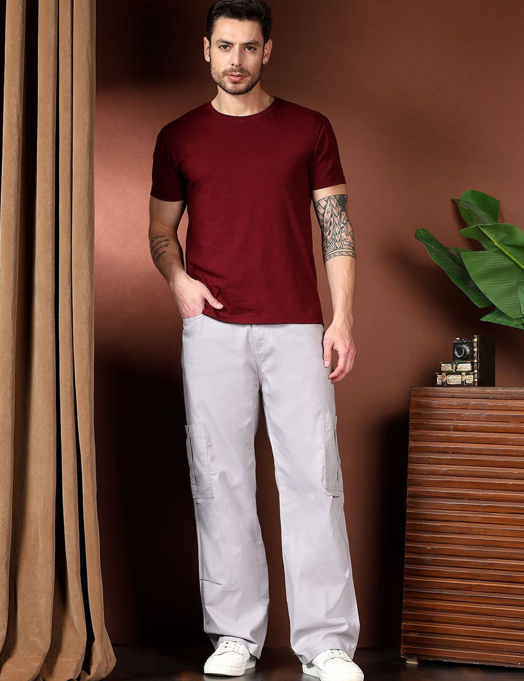 Kotty Men Relaxed Easy Wash Cargos Trousers