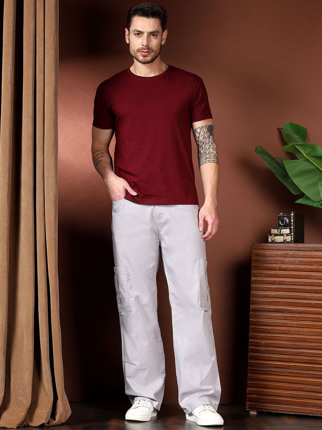 Kotty Men Relaxed Easy Wash Cargos Trousers