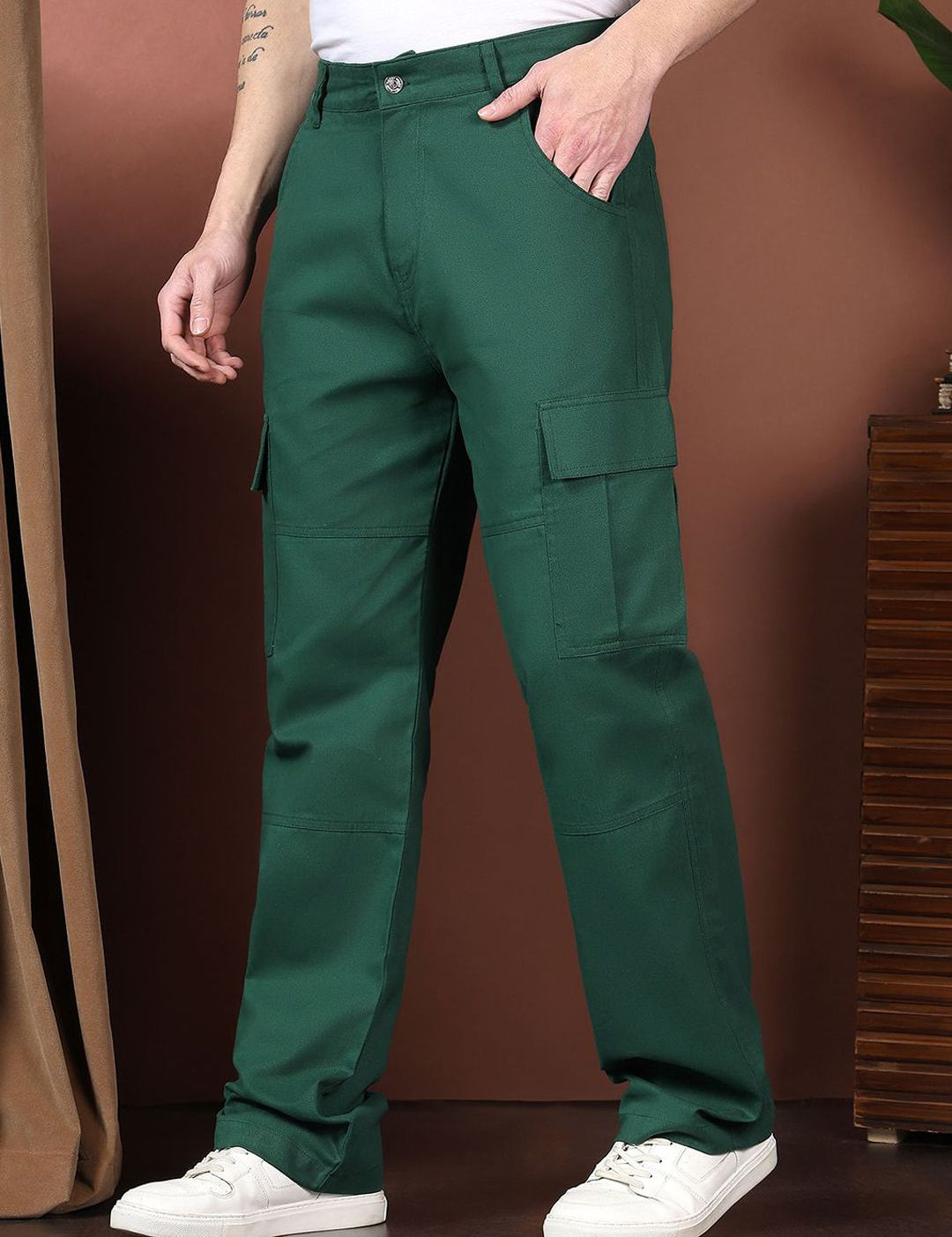 Kotty Men Relaxed Easy Wash Cargos Trousers