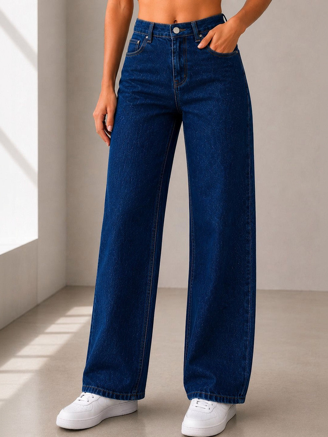 Kotty Women Black Jean Straight Fit High-Rise Stretchable Jeans