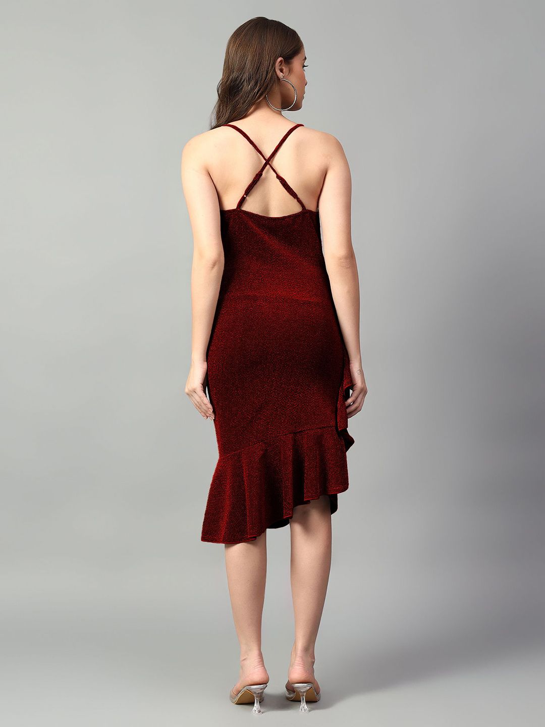 Kotty Women Embellished Cowl Neck Sheath Dress