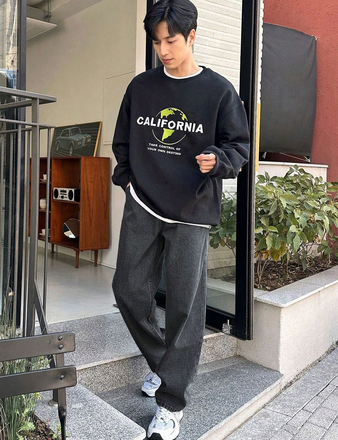 Kotty Men Jean Wide Leg Stretchable Cotton Jeans