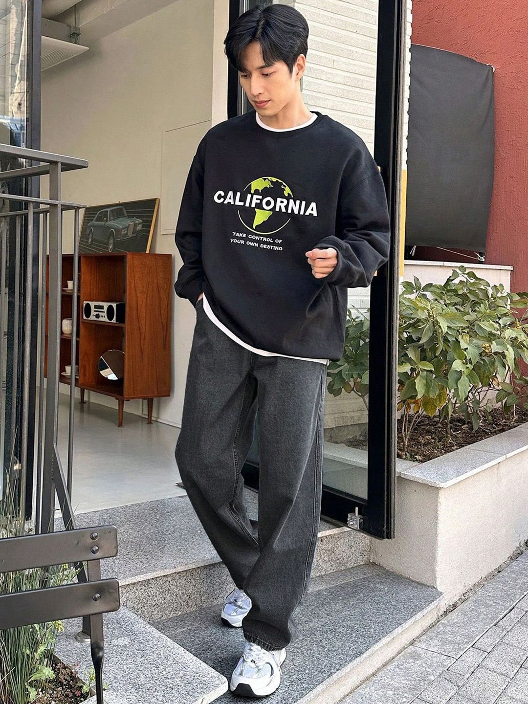 Kotty Men Jean Wide Leg Stretchable Cotton Jeans