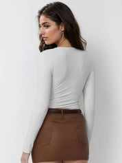 Kotty Women Solid V-Neck Top