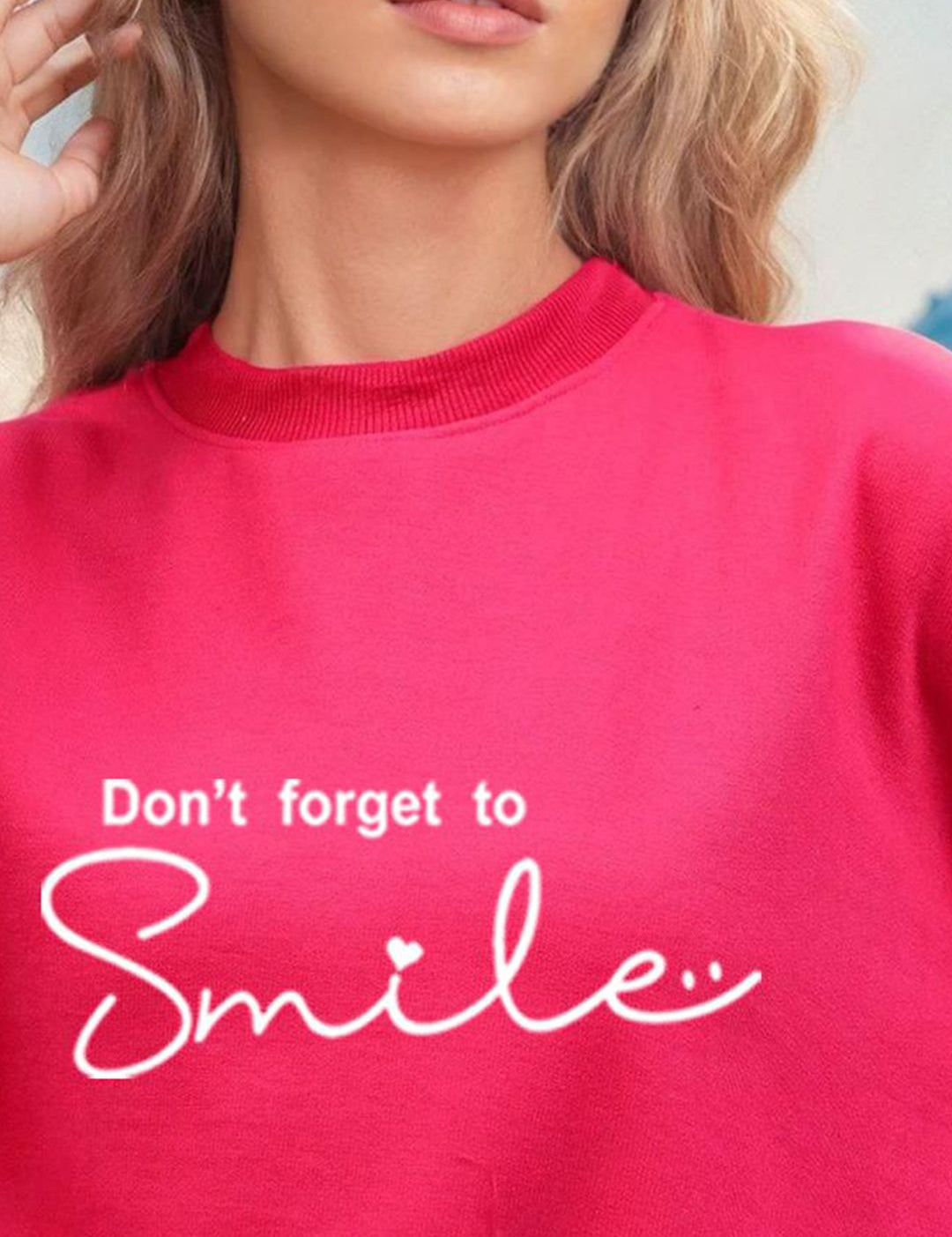 Kotty Women Typography Printed Round Neck Long Sleeves Pullover Sweatshirt