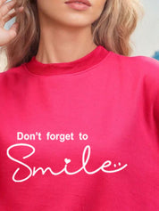 Kotty Women Typography Printed Round Neck Long Sleeves Pullover Sweatshirt