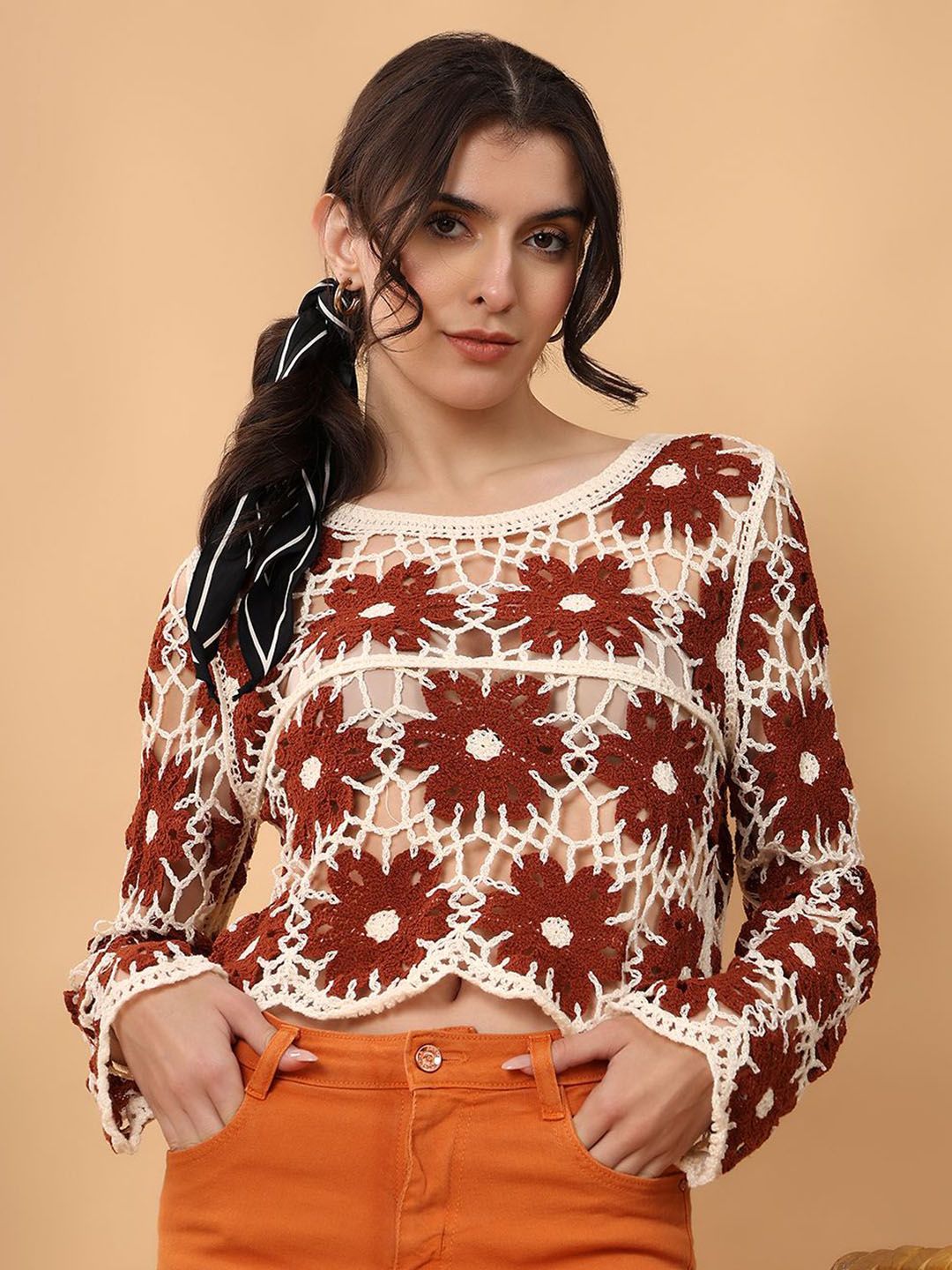 Kotty Floral Crochet Cotton Top