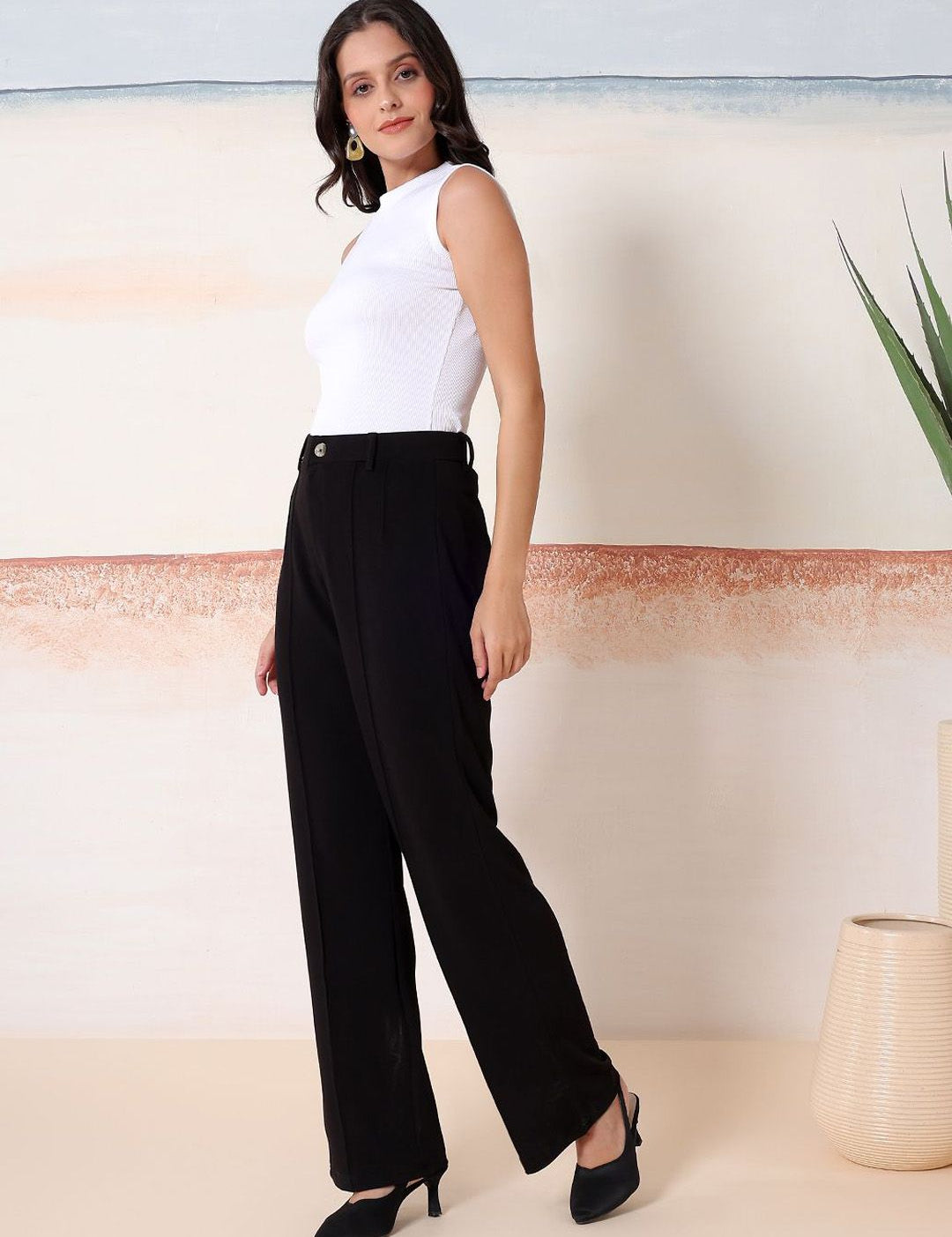 Kotty Round Neck Top With trousers Co-Ords