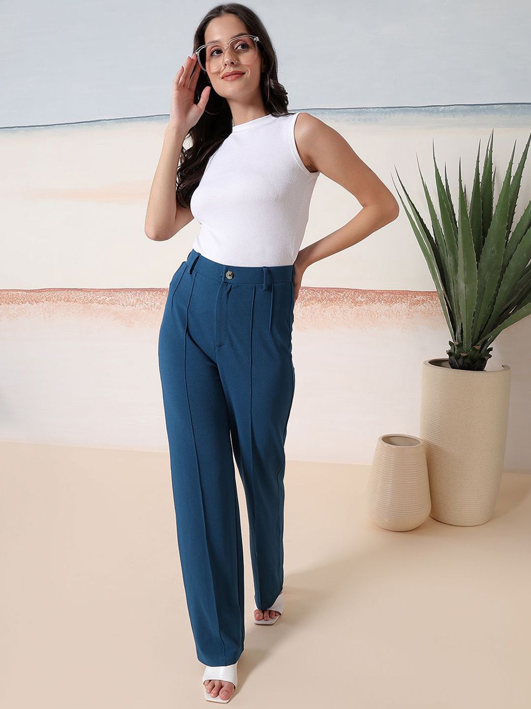 Kotty Relaxed Fit Round Neck Top With Trousers Co-Ords Set