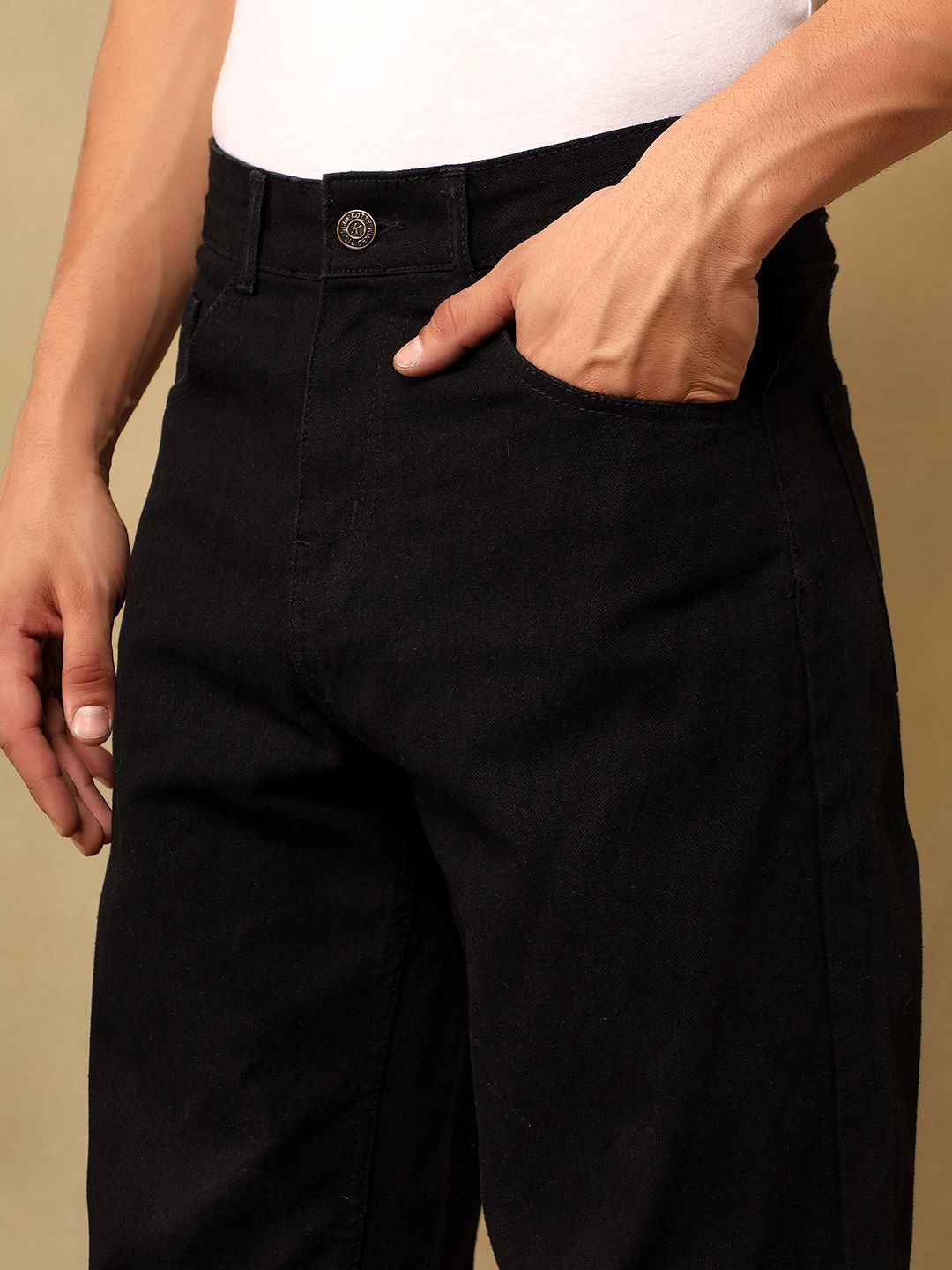 Kotty Men Regular Fit Mid-Rise Stretchable Cotton Jeans