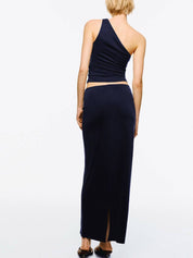 Kotty One-Shoulder Top With  Peplum Skirt Co-ords Set