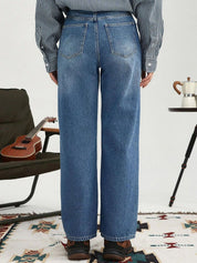 Kotty Women Jean Straight Fit High-Rise Light Fade Stretchable Jeans