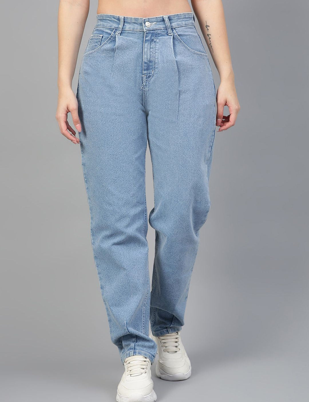 Kotty Women Jean Straight Fit High-Rise Light Fade Stretchable Jeans