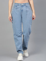 Kotty Women Jean Straight Fit High-Rise Light Fade Stretchable Jeans