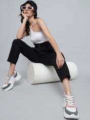 Kotty Women Black Jean Boyfriend Fit High-Rise Stretchable Jeans