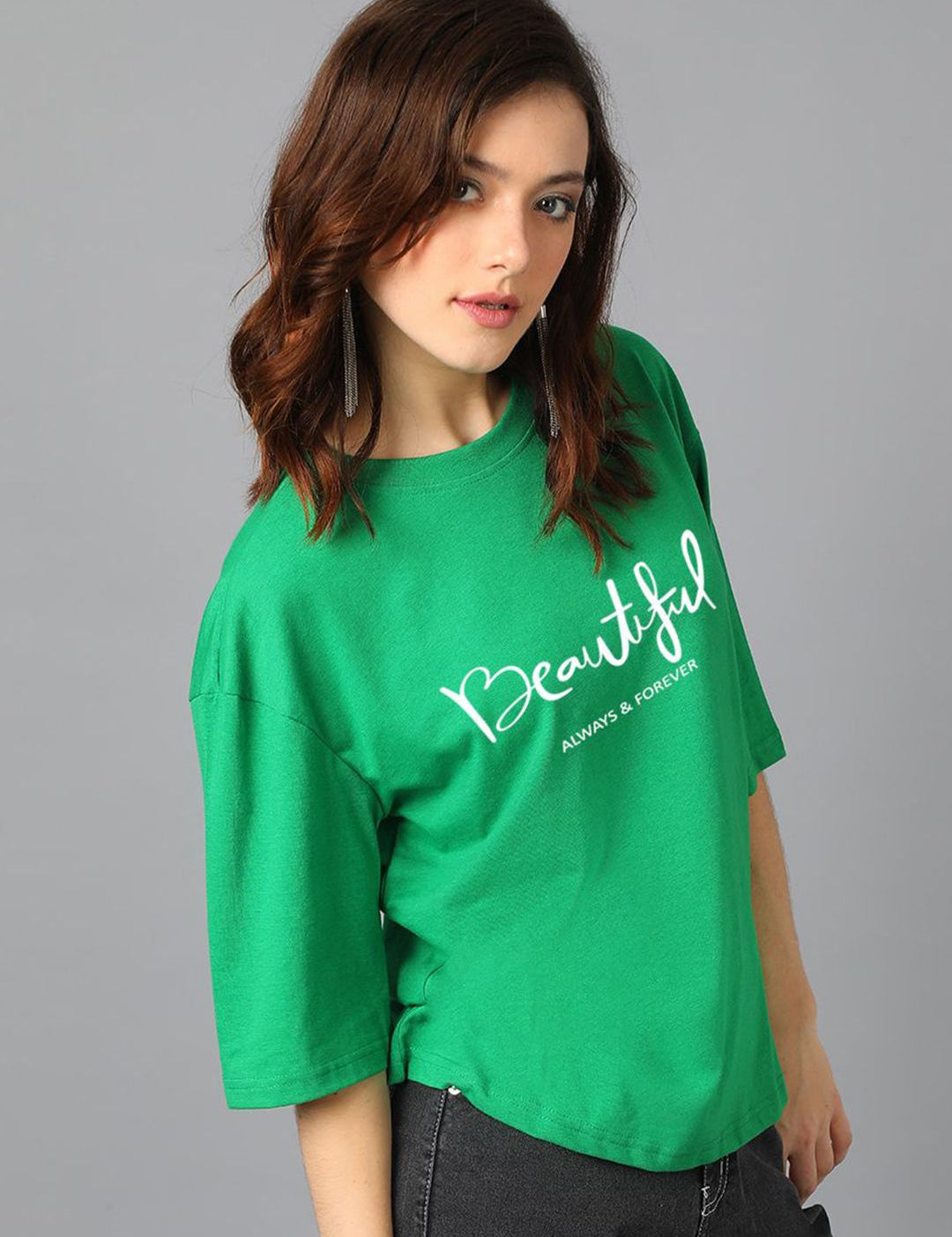 Kotty Typography Printed Oversized T-shirt