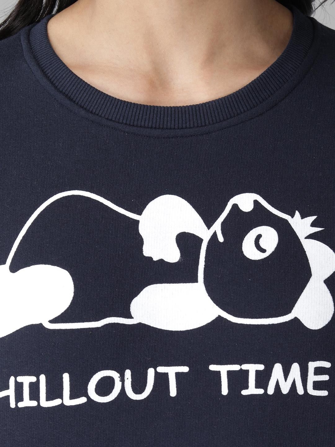 Kotty Women Blue Printed Sweatshirt