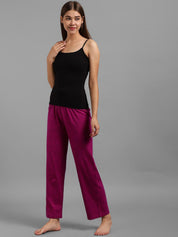 Kotty Women Purple & Black Geometric Print Lounge Pants