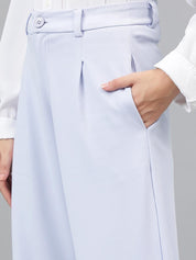 KOTTY BIZwear Women Purple Relaxed Straight Leg Straight Fit Easy Wash Pleated Trousers