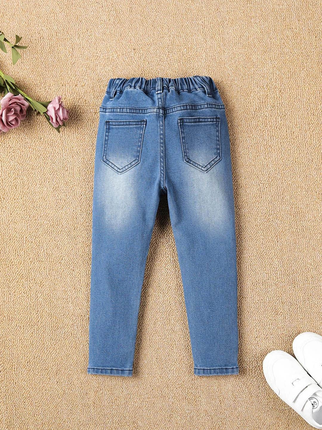 Kotty Girls Jean Clean Look Heavy Fade Whiskers Stretchable Jeans