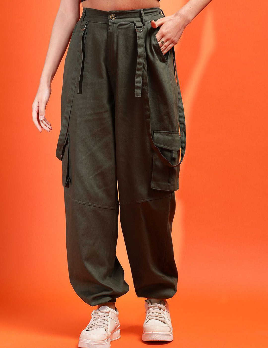 Kotty Women Relaxed High-Rise Easy Wash Joggers Trousers