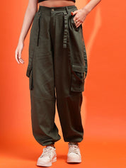 Kotty Women Relaxed High-Rise Easy Wash Joggers Trousers