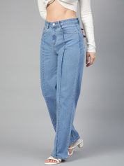 Kotty Women Jean Straight Fit High-Rise Light Fade Stretchable Jeans