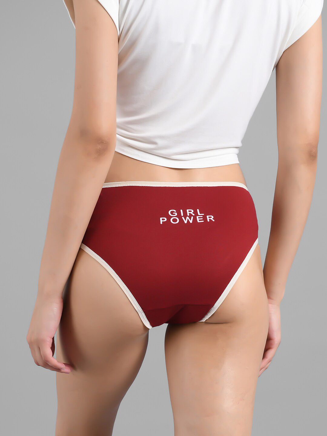 Kotty Women Maroon Solid Hipster Briefs KTTWOMENSPANTY10