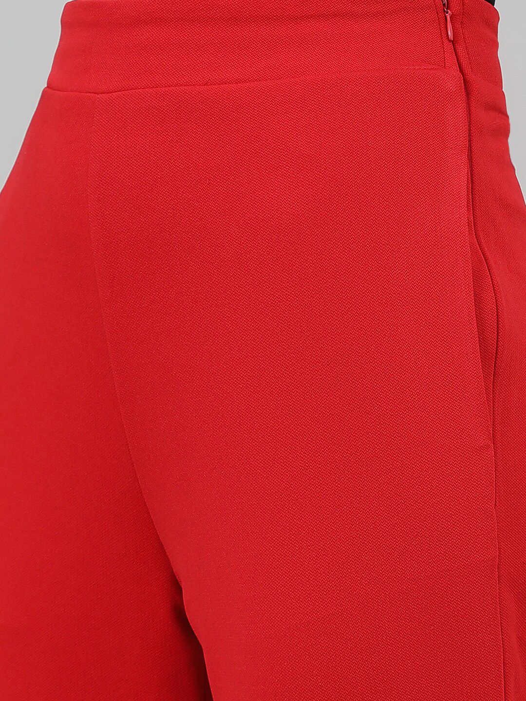 Kotty Red Collarless Long Sleeves Blazer With Trousers