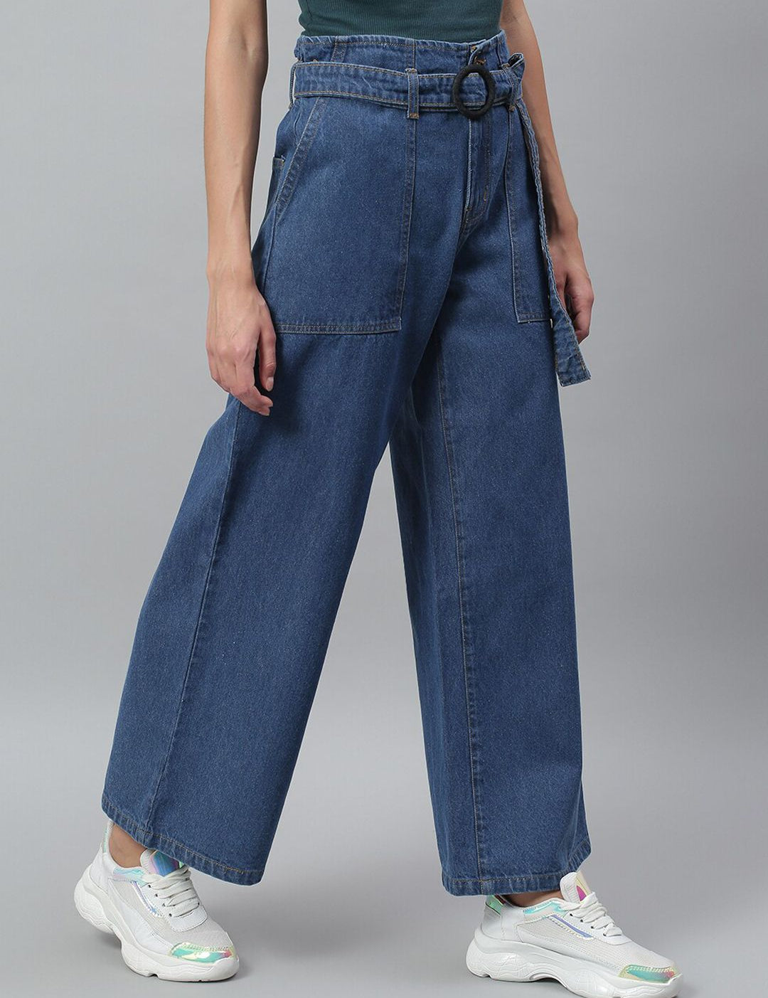 Kotty Women Blue Flared High-Rise Clean Look Stretchable Jeans