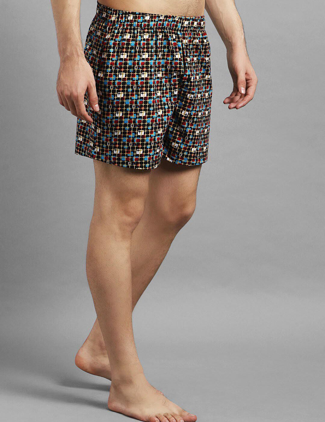 Kotty Men Black & Blue Printed Boxers KTTMENSBOXER52S