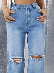 Kotty Women Straight Fit High-Rise Clean Look Light Fade Stretchable Jeans