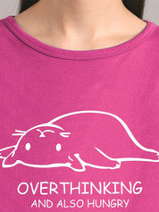 Kotty Women Purple Printed Round Neck T-shirt