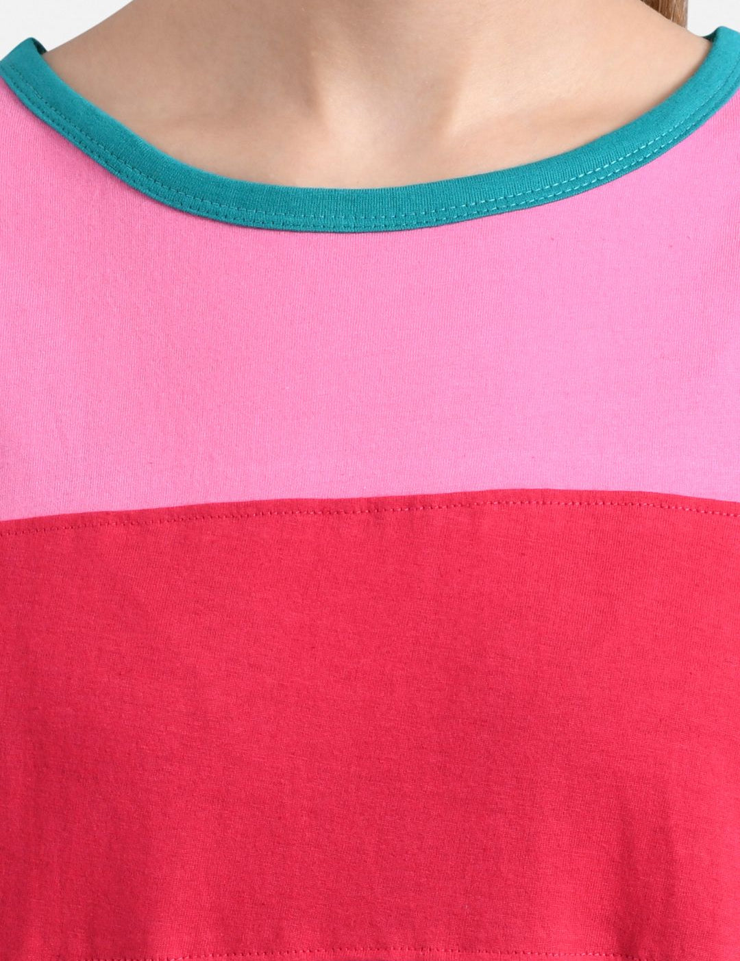 Kotty Women Multicoloured Colourblocked Round Neck T-shirt