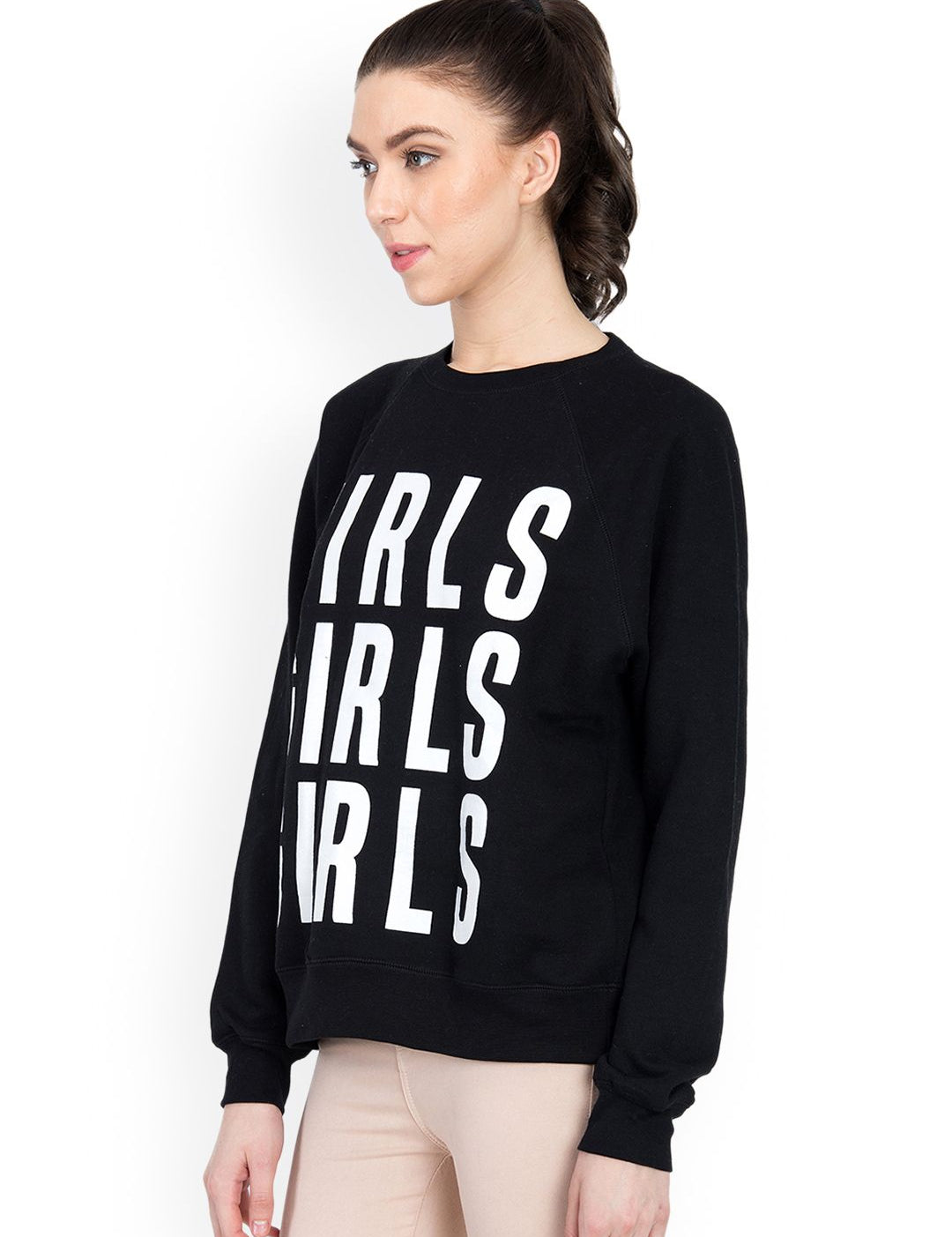 Kotty Women Black Printed Sweatshirt