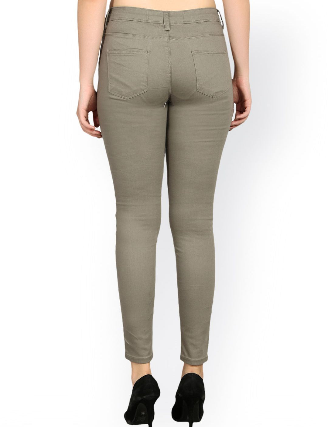 Kotty Women Grey Skinny Fit High-Rise Clean Look Stretchable Jeans