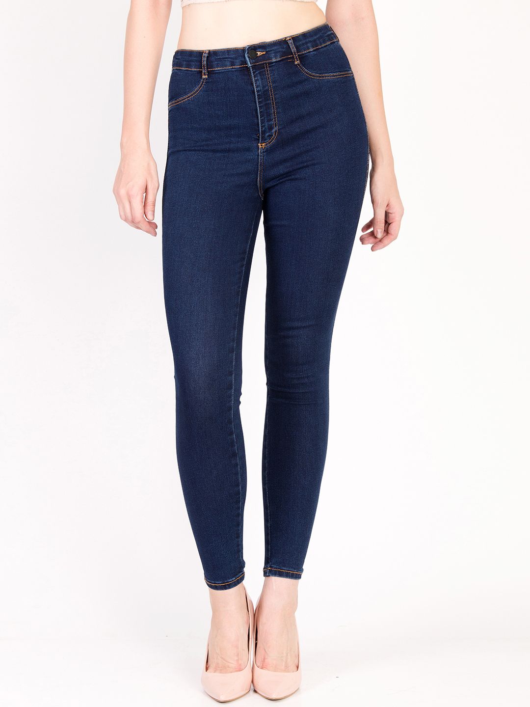 Kotty Women Blue Skinny Fit High-Rise Clean Look Stretchable Jeans