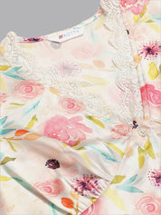 Kotty Floral Printed Satin Night Suit