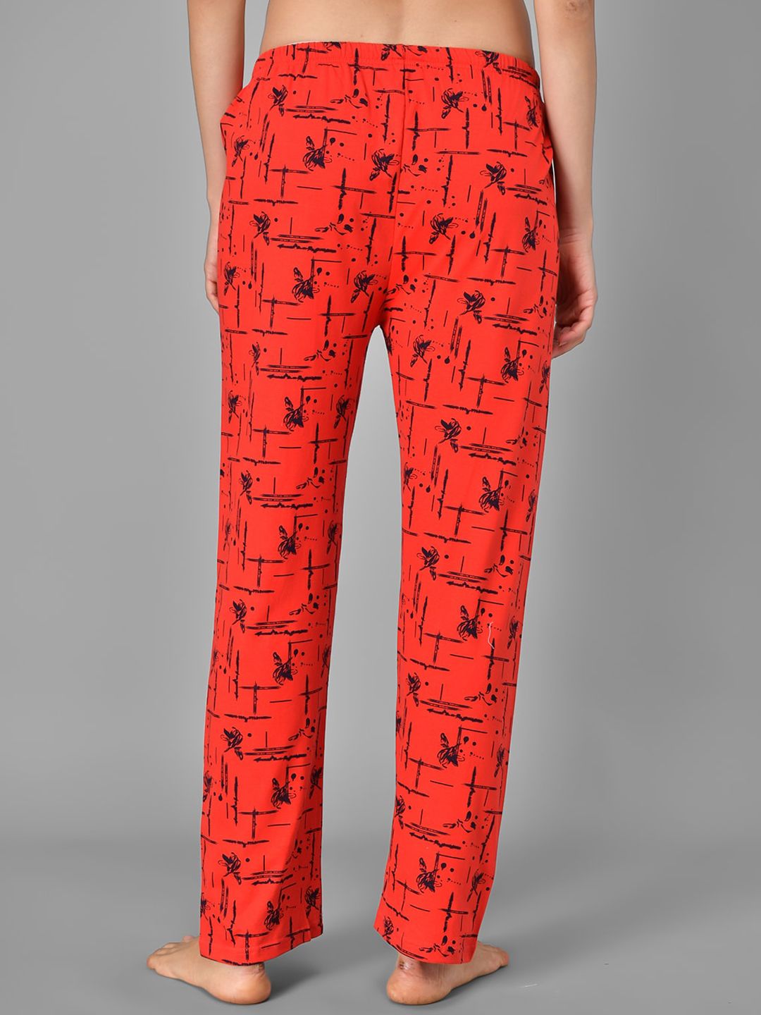 Kotty Women Red & Black Printed Night Suit