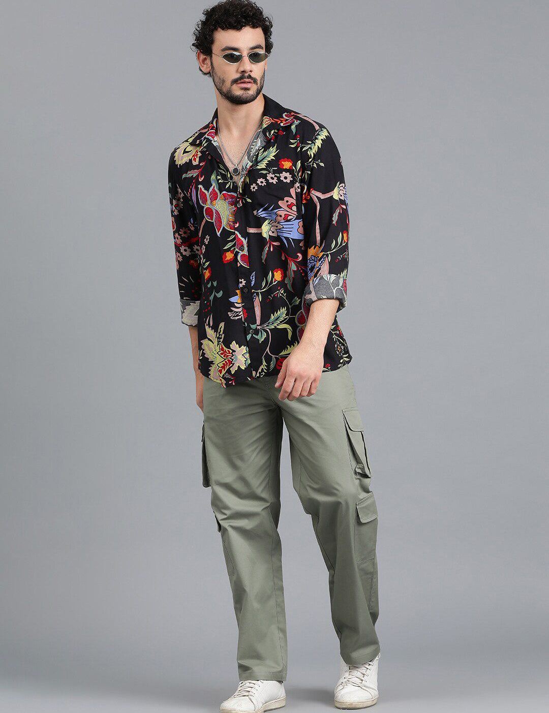 Kotty Black New Floral Printed Casual Shirt